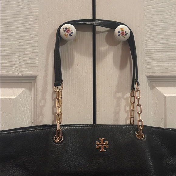 Tory Burch Black Tote with Gold Accents - Picture 2 of 10